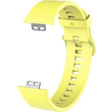 Case 4U Huawei Watch Fit Klasik Yumuşak Silikon Kayış Kordon KRD-43 Sarı