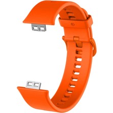 Case 4U Huawei Watch Fit Klasik Yumuşak Silikon Kayış Kordon KRD-43 Turuncu