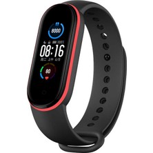 Case 4U Xiaomi Mi Band 6 Esnek Silikon İki Renk Spor Kayış Kordon KRD-24 NO2 Siyah - Mavi