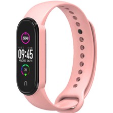 Case 4U Xiaomi Mi Band 6 Akıllı Bileklik Klasik Yumuşak Silikon Kayış Kordon NO12 Rose Gold