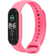Case 4U Xiaomi Mi Band 6 Akıllı Bileklik Klasik Yumuşak Silikon Kayış Kordon NO19 Pembe