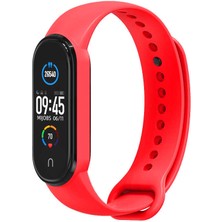 Case 4U Xiaomi Mi Band 6 Akıllı Bileklik Klasik Yumuşak Silikon Kayış Kordon NO20 Kırmızı