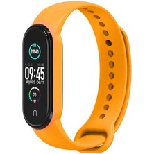 Case 4U Xiaomi Mi Band 6 Akıllı Bileklik Klasik Yumuşak Silikon Kayış Kordon NO15 Turuncu