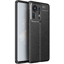 Caseart Xiaomi Mi Mix 4 Kılıf Darbe Korumalı Deri Görünümlü Silikon Arka Kapak - Siyah