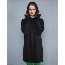 Miracolo Kadın Siyah Bel Altı Sweatshirt