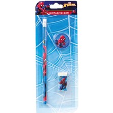 FKM Spiderman Lisanslı Kırtasi Seti Kalem Silgi Kalemtraş Set