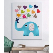 MonoStella Mavi Fil Temalı Çocuk Odası Tablosu