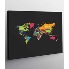 MonoStella Dünya Haritası Kanvas Tablo