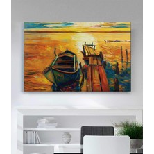 MonoStella Gün Batımı Iskele Kanvas Tablo