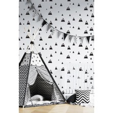 Lizpo Decor Modern Dağlar Duvar Sticker, Bebek ve Çocuk Odası Dekoratif Duvar Çıkartması Sticker, 72 Adet Siyah