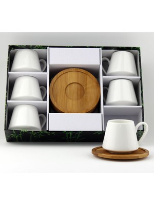 Lavin Porselen Bambu Tabak Kahve Fincan Takımı Yaldızlı 2592