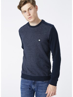 Lee Cooper 221 Lcm 241042 Ethan  Bisiklet Yaka Normal Bel Normal Kalıp Düz Lacivert Erkek Sweatshirt