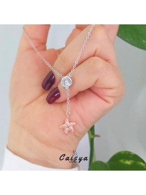 Caisya Butik Deniz Yıldızı Sallantılı Gümüş Kolye