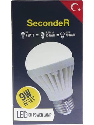 Seconder 12 Volt Solar Ampul 9 Watt Seconder