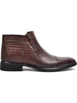 Burç 2356 Kahve Erkek  Deri Fermuarlı Bot