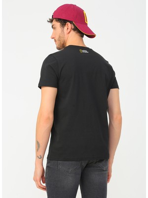 National Geographic Erkek Siyah Bisiklet Yaka T-Shirt