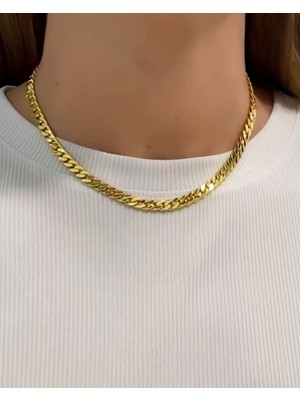 Papatya Silver 925 Ayar Gümüş Altın Kaplama Gurmet Zincir Kolye