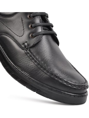 Voyager Siyah Deri Erkek Günlük Comfort Ayakkabı