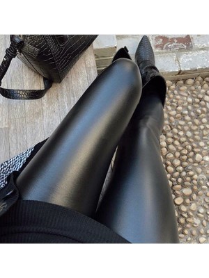 Rengamoda Içi Şardonlu Deri Tayt