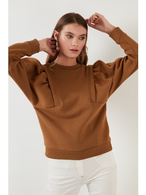 Lela Bisiklet Yaka Pamuklu Basic Örme Sweat Kadın Sweat 601MS0183