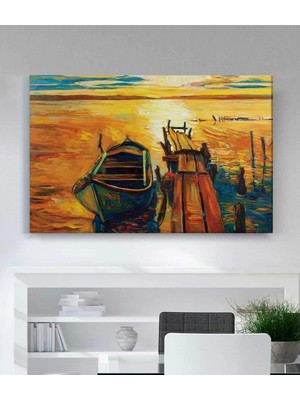 MonoStella Gün Batımı Iskele Kanvas Tablo