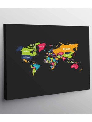 MonoStella Dünya Haritası Kanvas Tablo