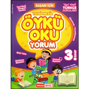 Kırmızı Beyaz Yayınlar 3.Sınıf Yeni Nesil Öykü Oku-Yorum Türkçe & Paragraf Kitabı