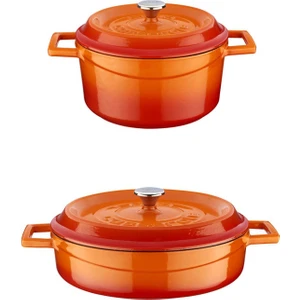 Trendy Döküm Yuvarlak 2 Li Set 20CM Derin + 24CM Basık Tencere Set