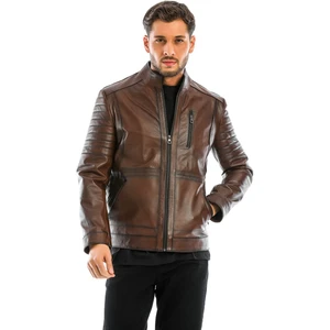 Mario Kahverengi Hakiki Deri Mont Erkek