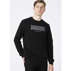Lee Cooper 221 Lcm 241060 Brayden  Bisiklet Yaka Normal Bel Normal Kalıp Düz Siyah Erkek Sweatshirt