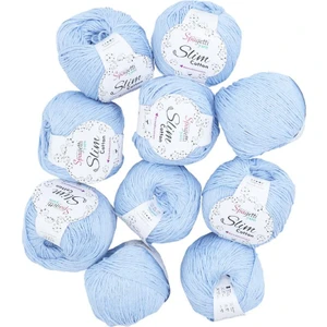 Spagettiyarn Bebe Mavi Slim Cotton Ip - 10'lu Set