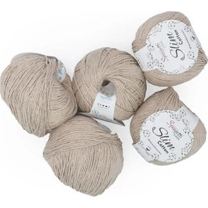 Spagettiyarn Bej Slim Cotton Ip - 5'li Set
