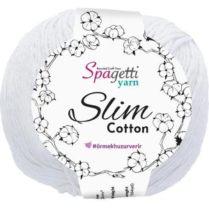 Spagettiyarn Beyaz Slim Cotton  ( 50 Gr)