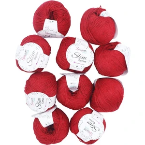 Spagettiyarn Kırmızı Slim Cotton Ip -10'lu Set