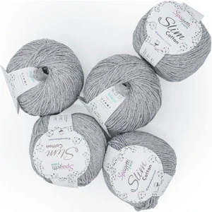Spagettiyarn Gri Slim Cotton Ip - 5'li Set