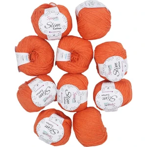 Spagettiyarn Turuncu Slim Cotton Ip - 10'lu Set