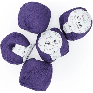 Spagettiyarn Kapalı Mor Slim Cotton Ip - 5'li Set