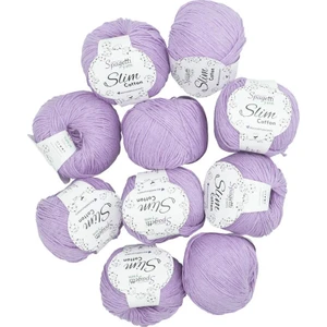 Spagettiyarn Lila Slim Cotton Ip - 10'lu Set