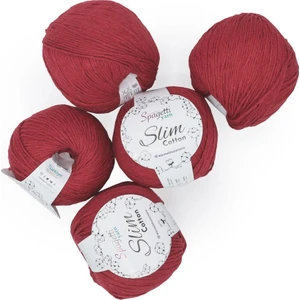 Spagettiyarn Bordo Slim Cotton Ip - 5'li Set