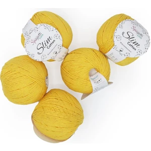 Spagettiyarn Sarı Slim Cotton Ip - 5'li Set