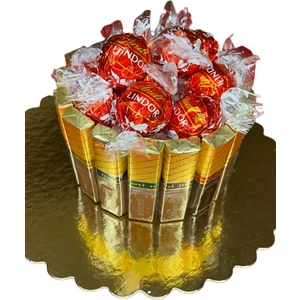 Lindor Çikolata Aranjmanı Çikolata Sepeti Lindor Merci Çikolata Pastası