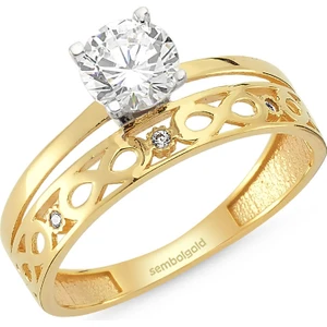 Sembol Gold Tektaş Alyans Altın Yüzük Sonsuzluk