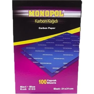 Karbon Kağıdı Monopol Karbon Kağıdı Mavi Renk 20 Adet