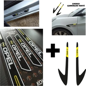 Aksefuar Lazer Opel Astra K Hb Kapı Eşiği + Logolu Çamurluk Venti Set