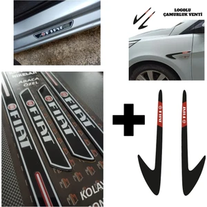 Aksefuar Lazer Fiat / Tofaş Tipo Kapı Eşiği + Logolu Çamurluk Venti Set