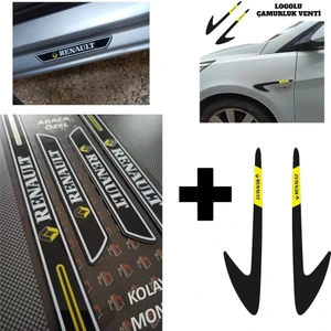 Aksefuar Lazer Renault Captur Kapı Eşiği + Logolu Çamurluk Venti Set