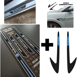 Aksefuar Lazer Volkswagen Passat B6 Kapı Eşiği + Logolu Çamurluk Venti Set