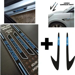 Aksefuar Lazer Hyundai Elantra Kapı Eşiği + Logolu Çamurluk Venti Set