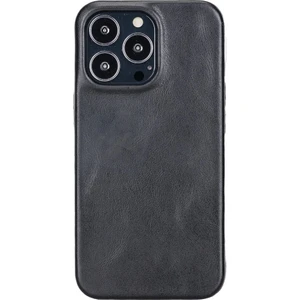 Apple iPhone 13 Pro Uyumlu Deri Arka Kapak Rock Rst1 Siyah