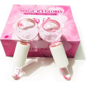 Ice Globes Buz Küresi Soğuk Masaj ve Terapi Topu 2 Adet BORASİLİKAT CAM(Pembe) SAKLAMA KUTULU